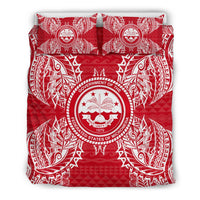 Polynesian Bedding Set - Federated States Of MicronesianDuvet Cover Set Map Red White - Polynesian Pride