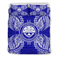 Polynesian Bedding Set - Federated States Of Micronesian Duvet Cover Set Map Blue - Polynesian Pride