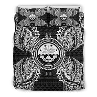 Polynesian Bedding Set - Federated States Of Micronesian Duvet Cover Set Map Black - Polynesian Pride