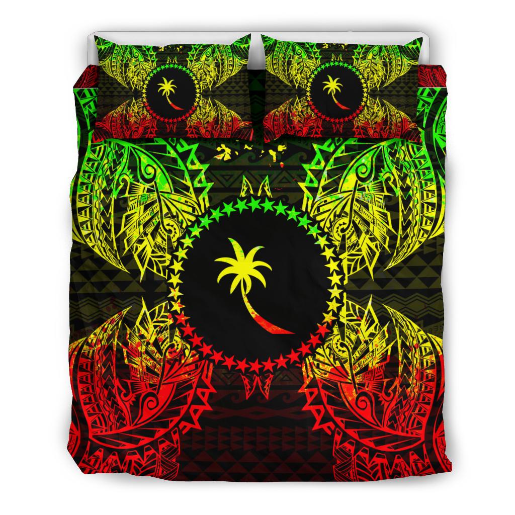 Polynesian Bedding Set - Chuuk Duvet Cover Set Map Reggae - Polynesian Pride