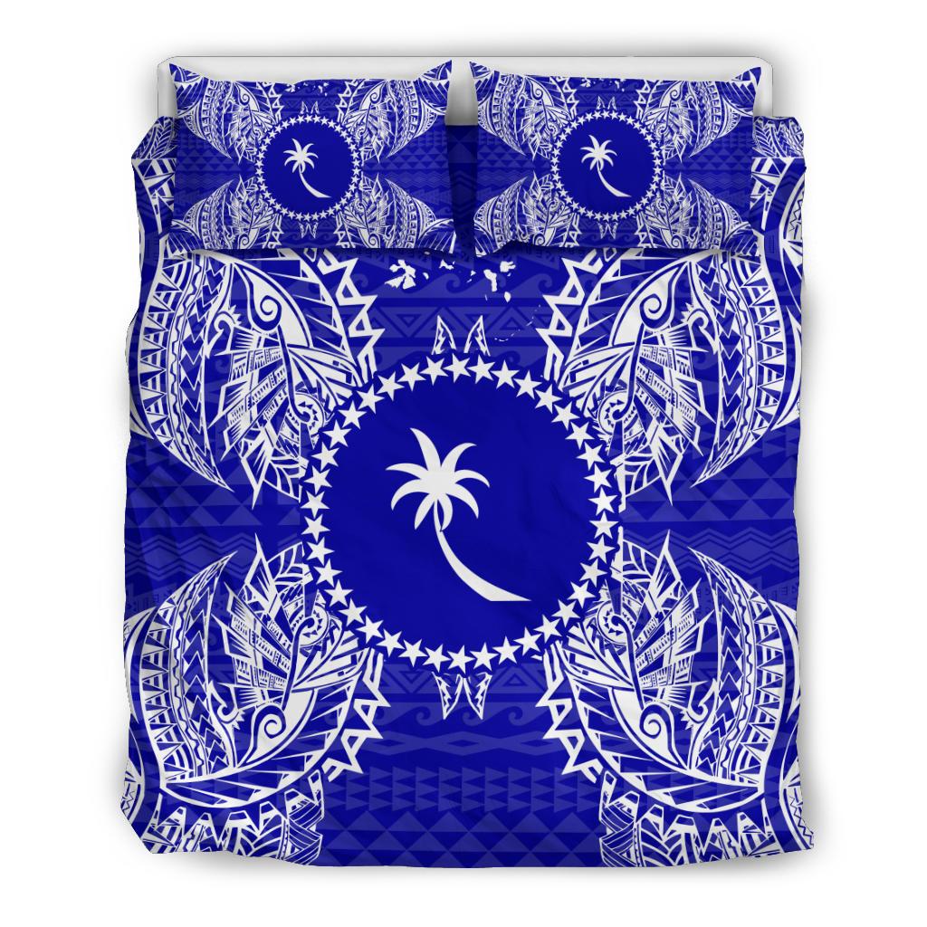 Polynesian Bedding Set - Chuuk Duvet Cover Set Map Blue - Polynesian Pride