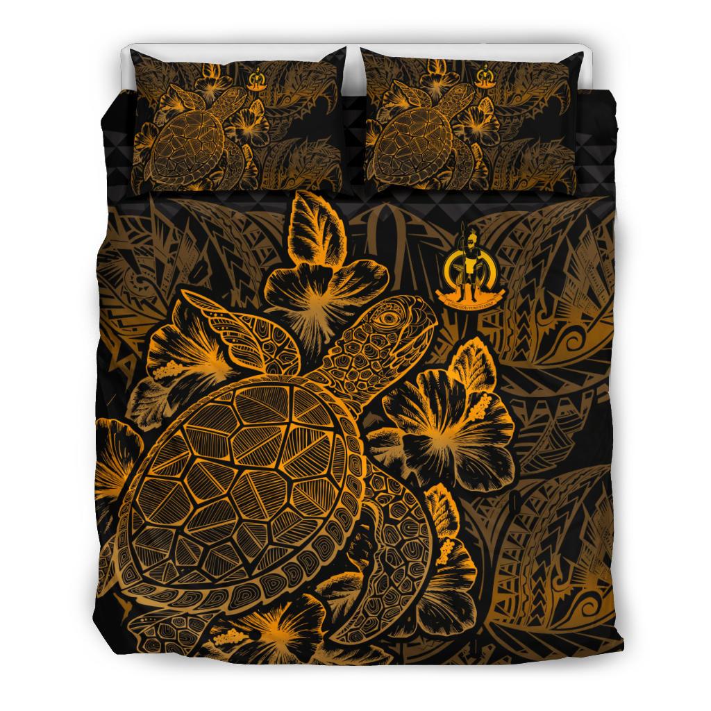 Polynesian Bedding Set - Vanuatu Duvet Cover Set Gold Color - Polynesian Pride