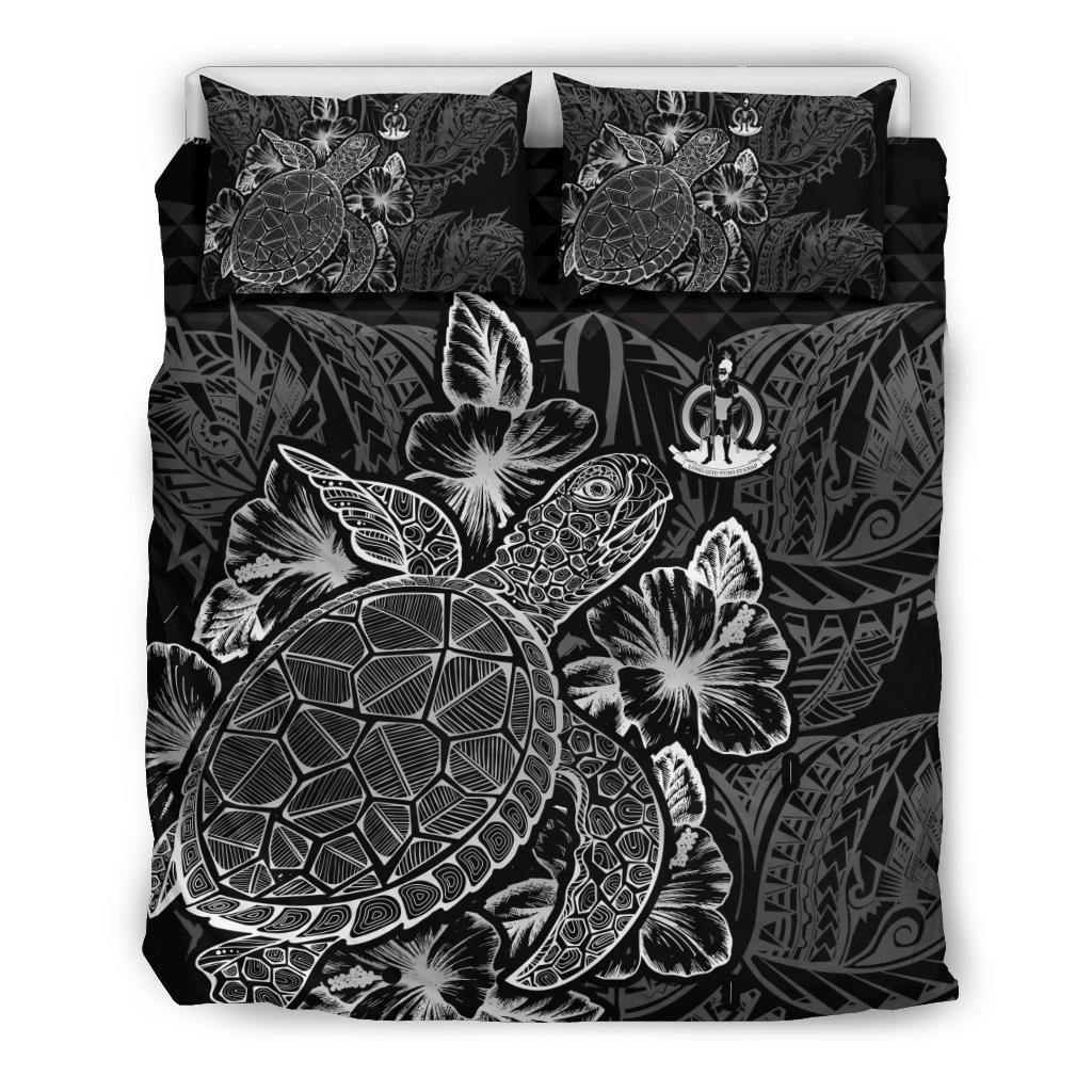 Polynesian Bedding Set - Vanuatu Duvet Cover Set Black Color - Polynesian Pride