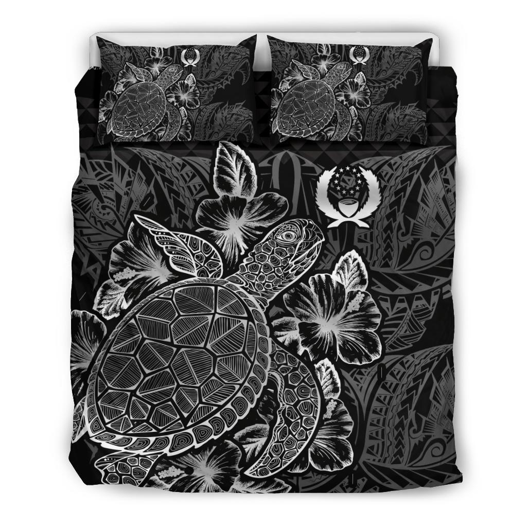 Polynesian Bedding Set - Pohnpei Duvet Cover Set Black Color - Polynesian Pride