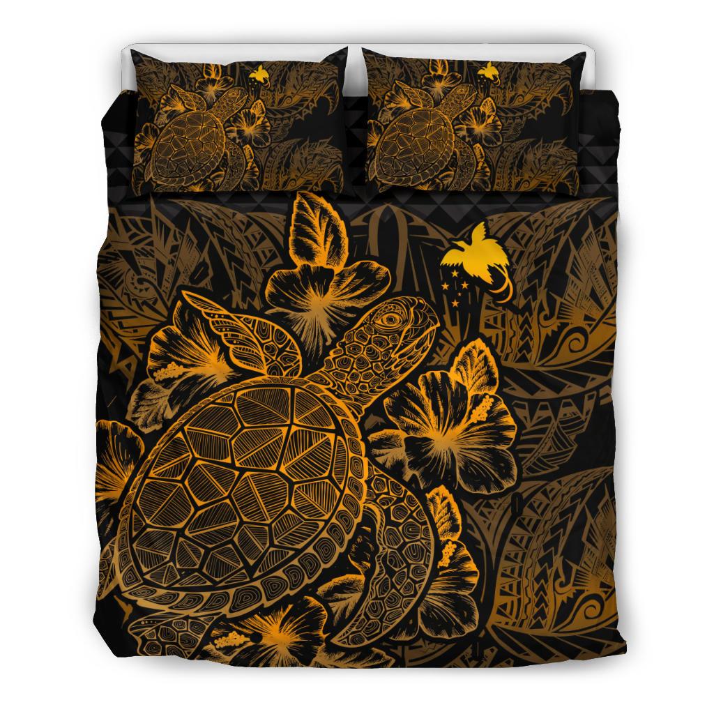 Polynesian Bedding Set - Papua New Guinea Duvet Cover Set Gold Color - Polynesian Pride