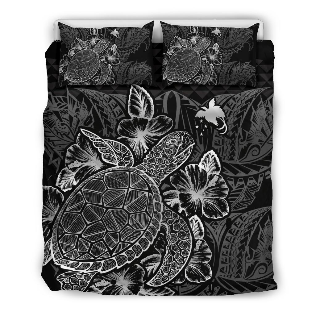 Polynesian Bedding Set - Papua New Guinea Duvet Cover Set Black Color - Polynesian Pride