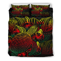 Polynesian Bedding Set - Kosrae Duvet Cover Set Reggae Color - Polynesian Pride