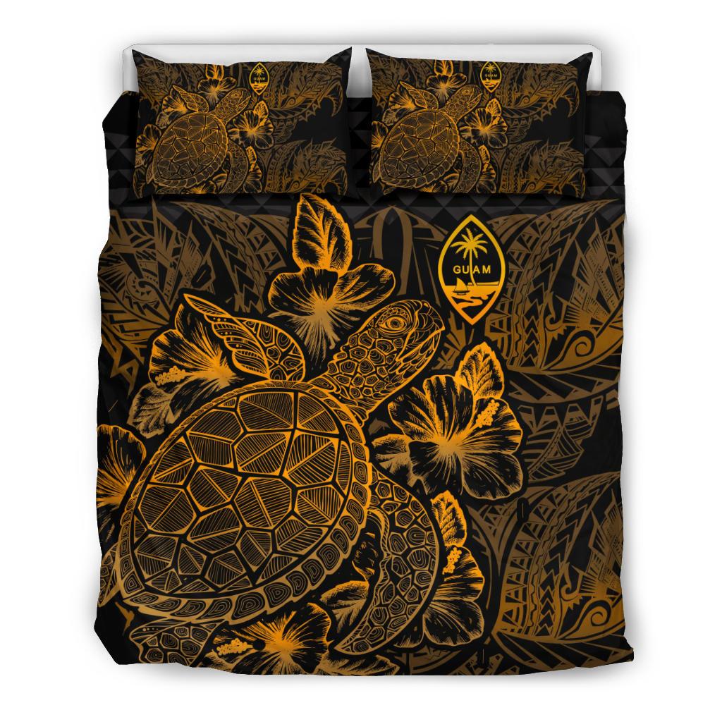 Polynesian Bedding Set - Guam Duvet Cover Set Gold Color - Polynesian Pride