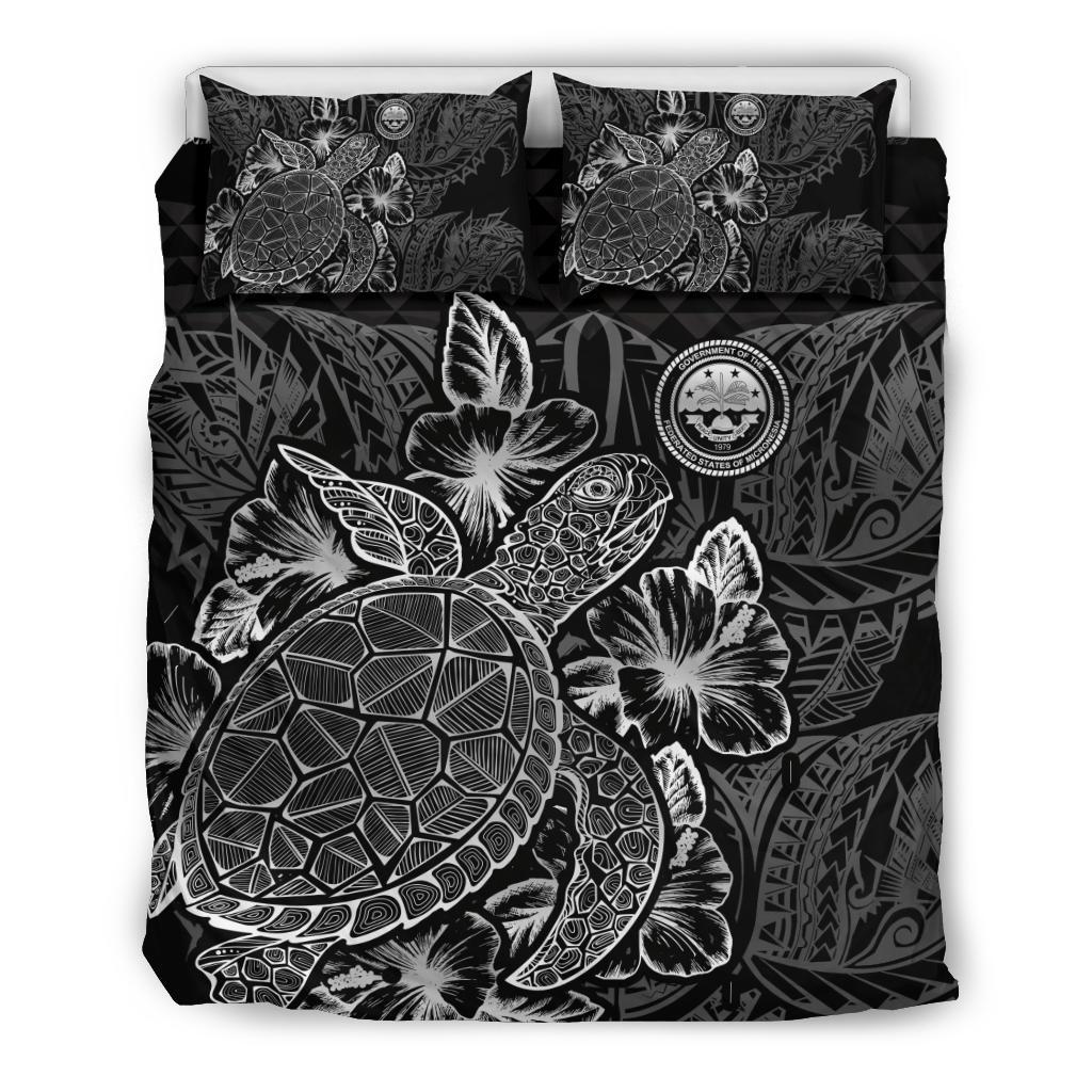Polynesian Bedding Set - Federated States Of Micronesia Duvet Cover Set Black Color - Polynesian Pride