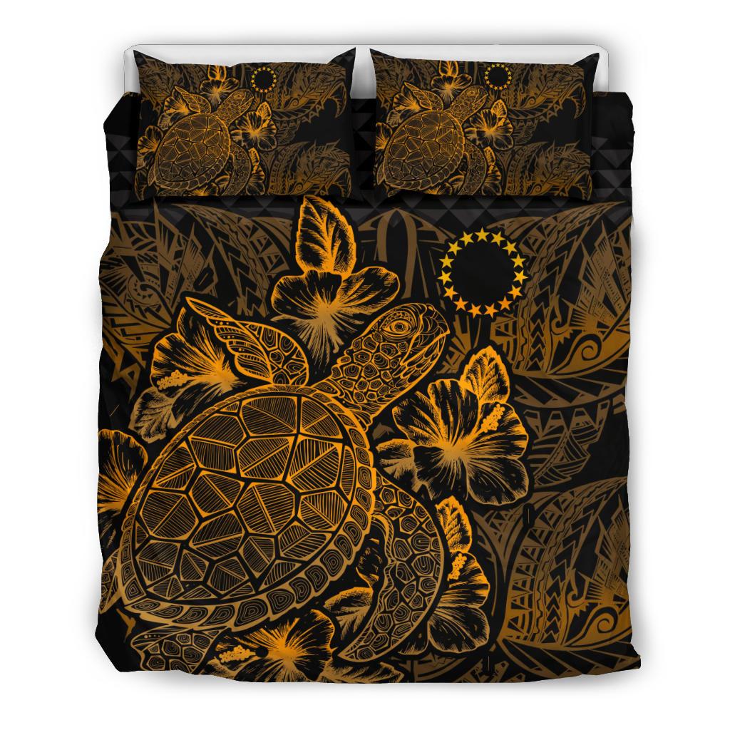 Polynesian Bedding Set - Cook Islands Duvet Cover Set Gold Color - Polynesian Pride