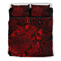 Polynesian Bedding Set - Chuuk Duvet Cover Set Red Color - Polynesian Pride