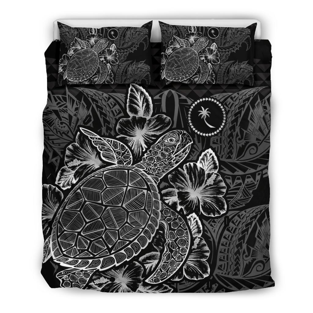 Polynesian Bedding Set - Chuuk Duvet Cover Set Black Color - Polynesian Pride