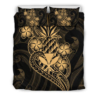 Polynesian Bedding Set - Hawaii Duvet Cover Set Kanaka Maoli Gold Pineapple - Polynesian Pride