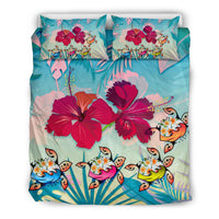 Polynesian Bedding Set - Turtle Hibiscus Duvet Cover Set - Polynesian Pride
