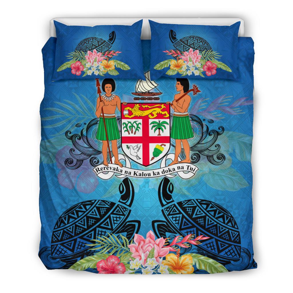 Fiji Bedding Set - Turtle Hibiscus Tapa Patterns - Polynesian Pride