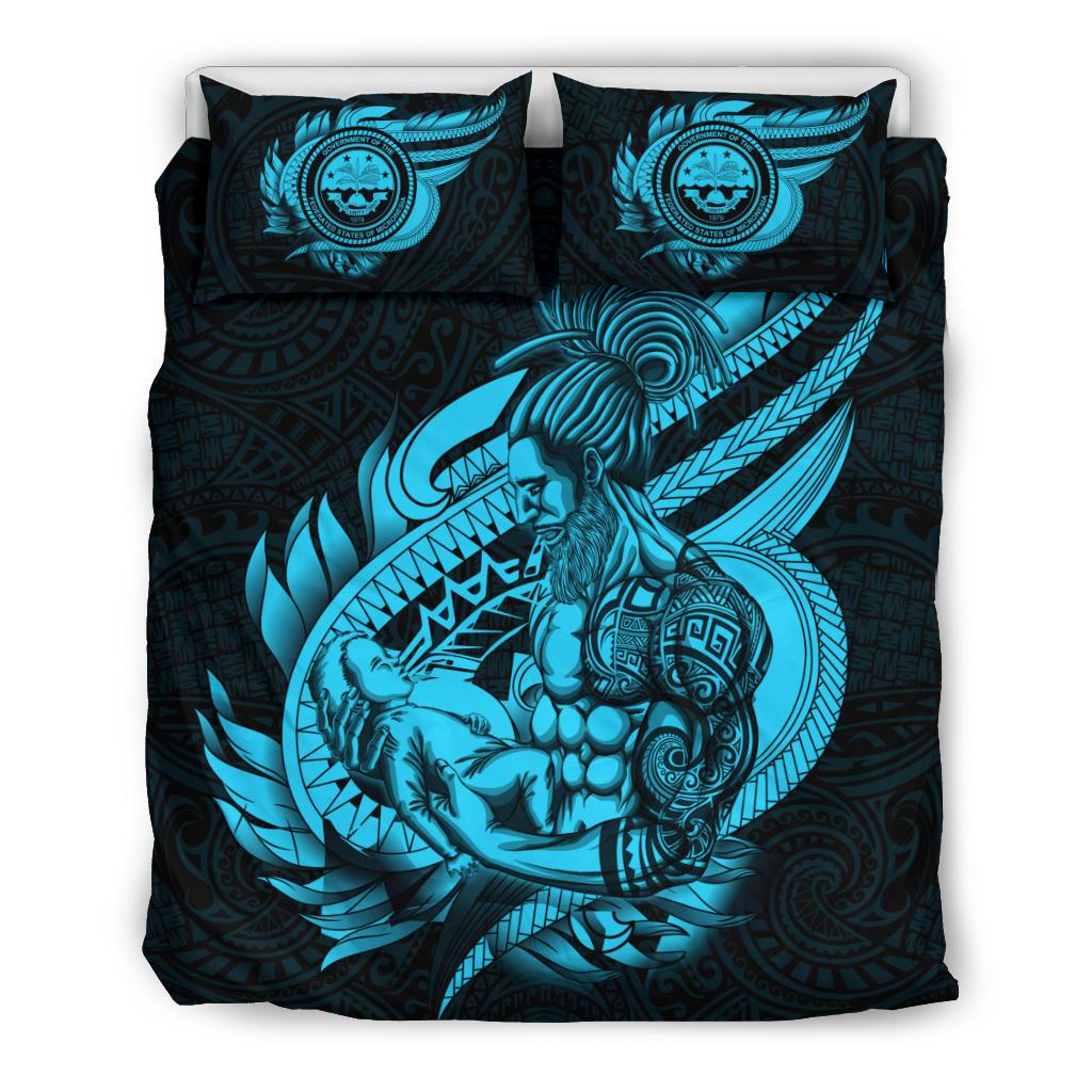 Polynesian Bedding Set - Federated States Of Micronesia Duvet Cover Set Father And Son Emerald - Polynesian Pride