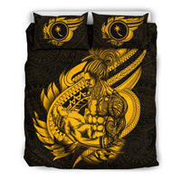 Polynesian Bedding Set - Chuuk Duvet Cover Set Father And Son Gold - Polynesian Pride