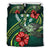 Polynesian Bedding Set - Kosrae Micronesia Duvet Cover Set Green Turtle Hibiscus - Polynesian Pride