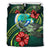 Polynesian Bedding Set - Federated States Of Micronesia Duvet Cover Set Green Turtle Hibiscus - Polynesian Pride