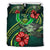 Polynesian Bedding Set - Pohnpei Micronesia Duvet Cover Set Green Turtle Hibiscus - Polynesian Pride