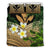 Kanaka Maoli (Hawaiian) Bedding Set, Polynesian Plumeria Banana Leaves Gold - Polynesian Pride