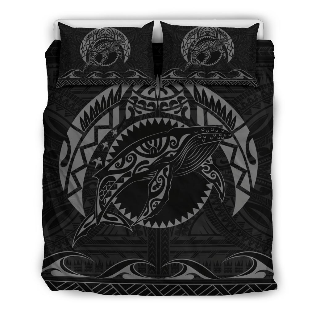 Hawaiian Polynesian Whale Bedding Set Grey Grey - Polynesian Pride