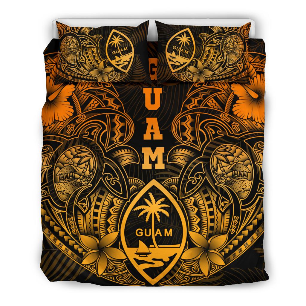 Polynesian Bedding Set - Guam Duvet Cover Sets - Gold Turtle Homeland - Polynesian Pride
