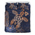 Hawaii Kakau Polynesian Turtle Map Bedding Set - Indigo Blue - Polynesian Pride