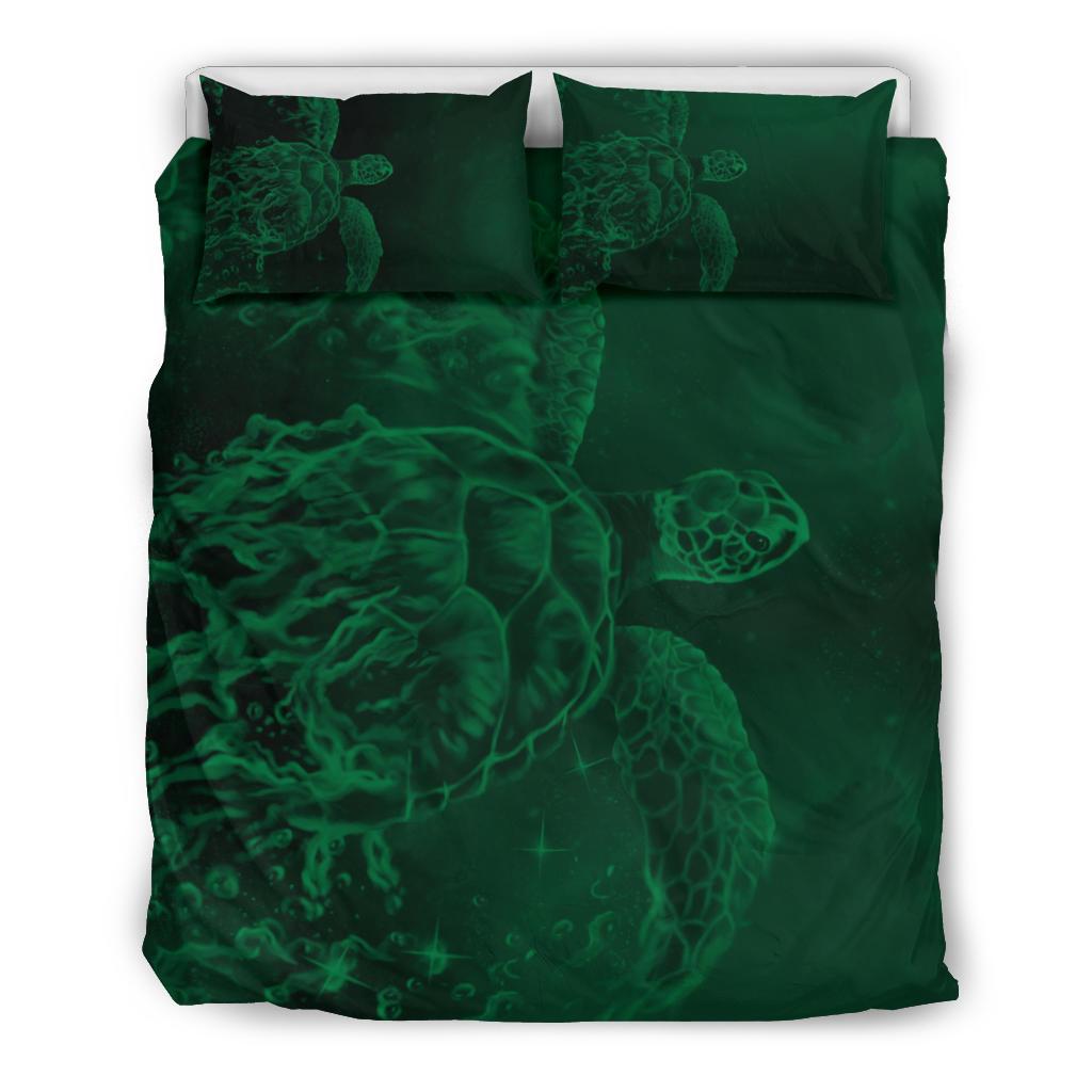 Hawaii Sea Turtle Water Color Travel Galaxy Bedding Set - AH - Green Green - Polynesian Pride