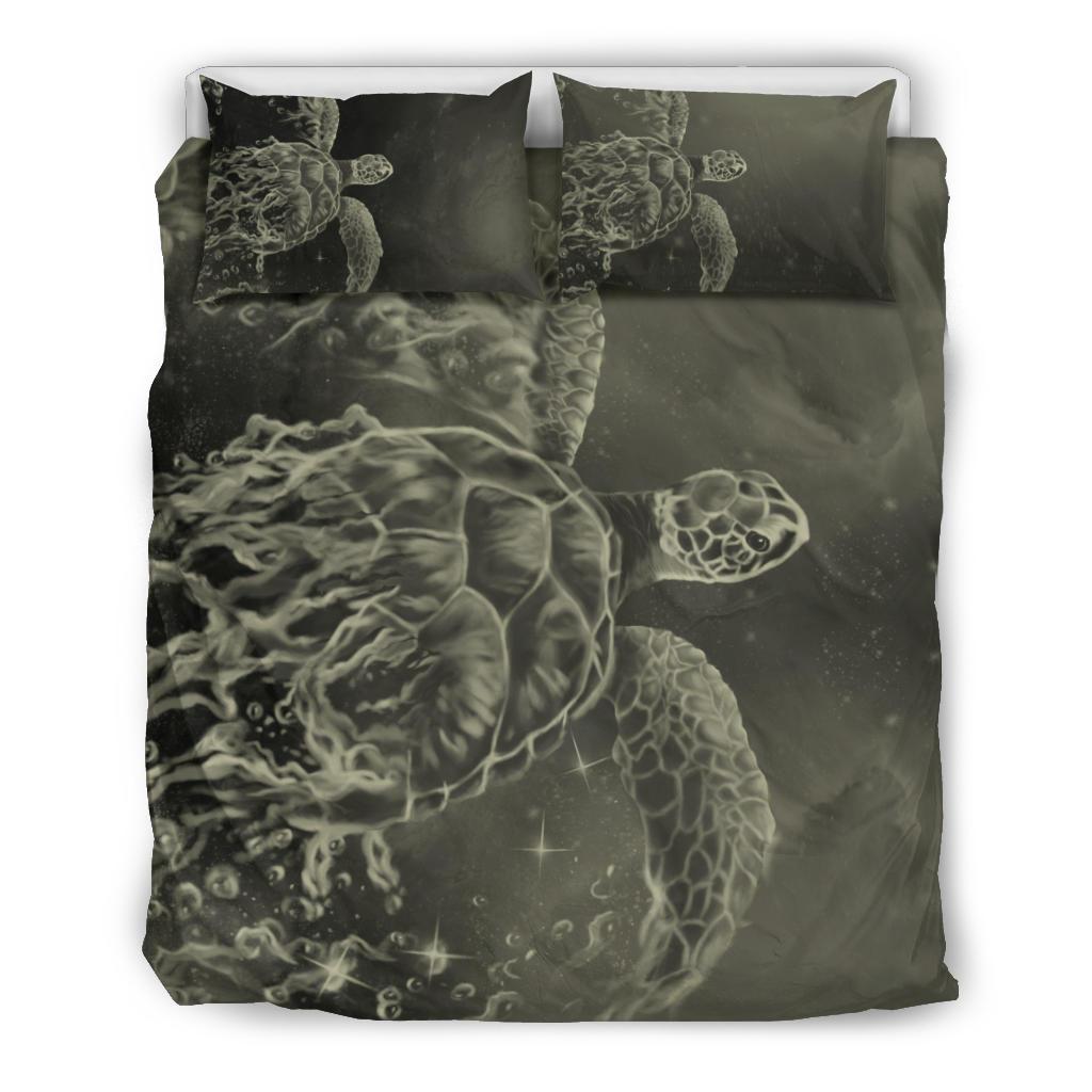 Hawaii Sea Turtle Water Color Travel Galaxy Bedding Set - AH - Beige Beige - Polynesian Pride