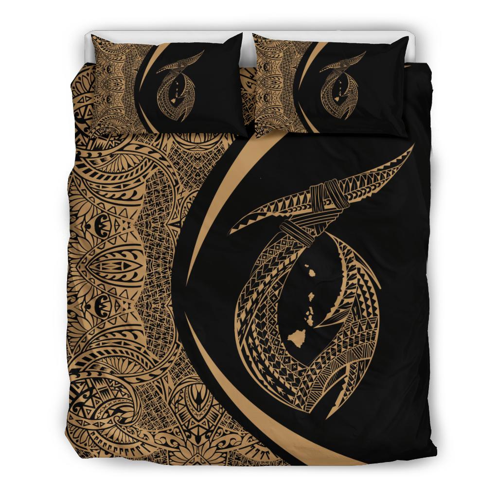 Hawaii Fish Hook Polynesian Bedding Set - Circle Style Gold Gold - Polynesian Pride