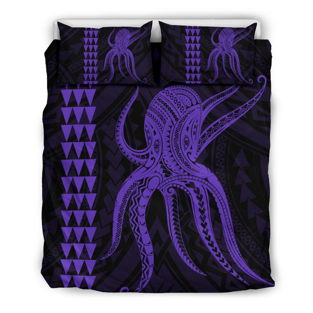 Hawaii Octopus KaKau Polynesian Bedding Set - Purple Purple - Polynesian Pride