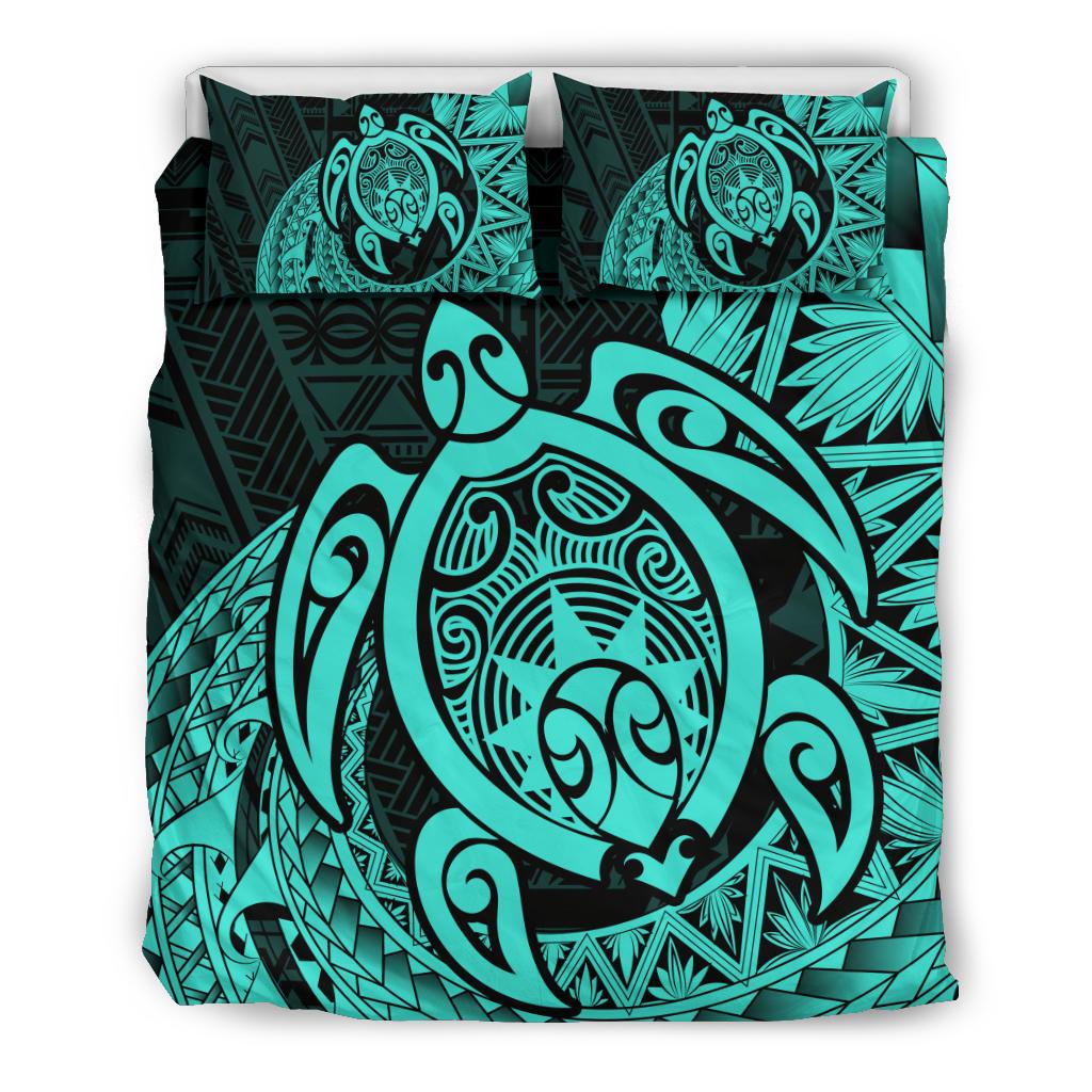 Hawaii Bedding Set - Hawaii Polynesian Turtle Bedding Set - Daria Style Turquoise Turquoise - Polynesian Pride