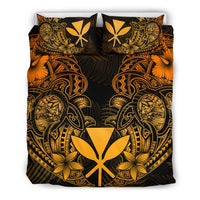 Polynesian Bedding Set - Hawaii (Kanaka Maoli) Duvet Cover Set - Gold Turtle Homeland - Polynesian Pride