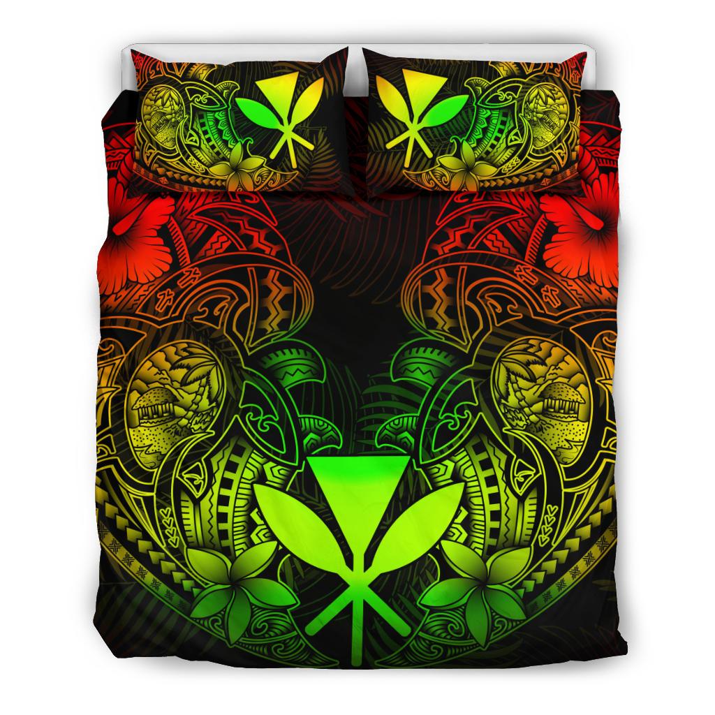 Polynesian Bedding Set - Hawaii (Kanaka Maoli) Duvet Cover Set - Reggae Turtle Homeland - Polynesian Pride