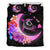 Hawaii Map Moon Star Turtle Plumeria Hibiscus Bedding Set Black - Polynesian Pride