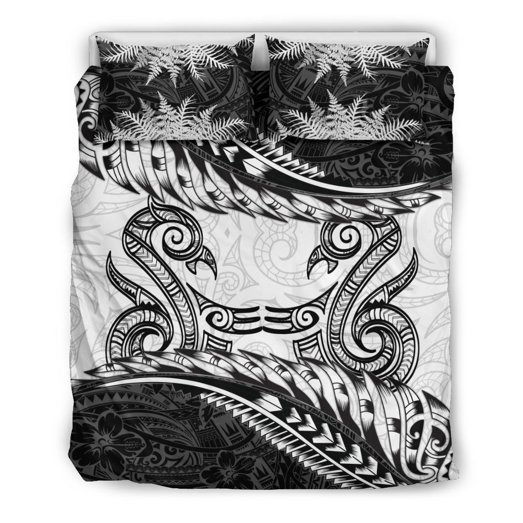 New Zealand Bedding Set Manaia Maori - Silver Fern Duvet Cover Art - Polynesian Pride