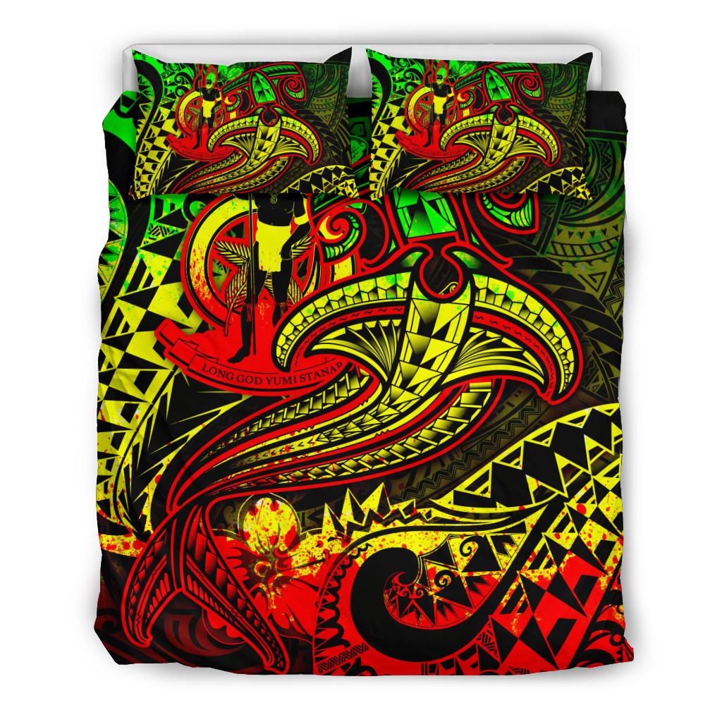 Vanuatu Polynesian Bedding Set - Reggae Shark Polynesian Tattoo - Polynesian Pride