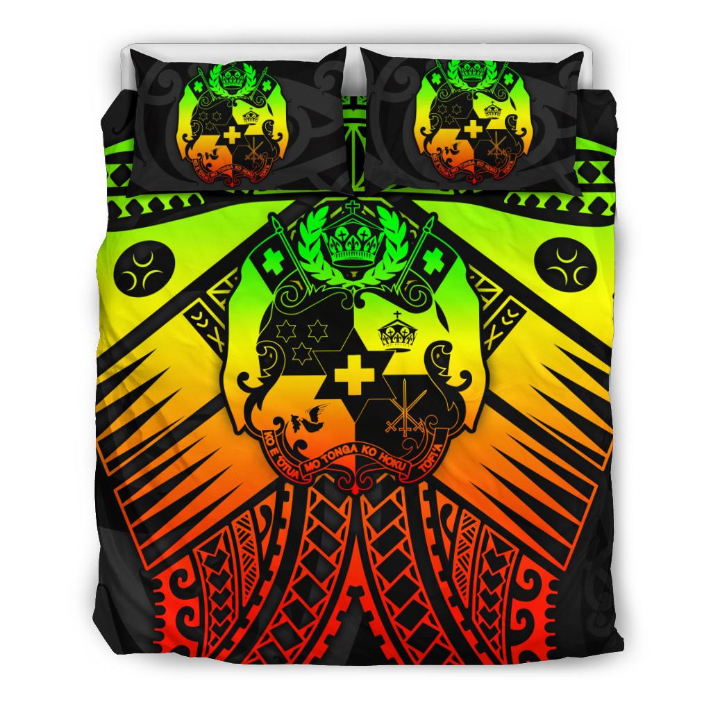 Tonga Polynesian Bedding Set - Tonga Reggae Seal with Polynesian tattoo - Polynesian Pride