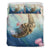 Hawaii Turtle And Jellyfish In Deep Sea Moana Bedding Set Blue - Polynesian Pride