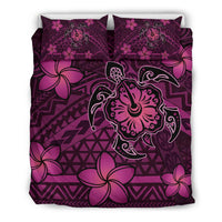Hawaii Mix Polynesian Turtle Plumeria Bedding Set - AH - Nick Style - Pink Pink - Polynesian Pride