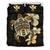 Hawaiian Kanaka Hibiscus Plumeria Mix Polynesian Turtle Bedding Set Gold AH Gold - Polynesian Pride