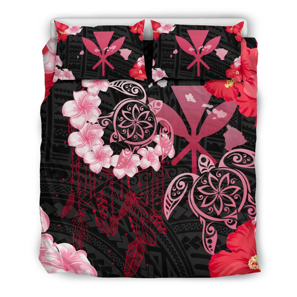 Hawaii Dream Catcher Turtle Hibiscus Plumeria Polynesian - Bedding Set AH Pink - Polynesian Pride