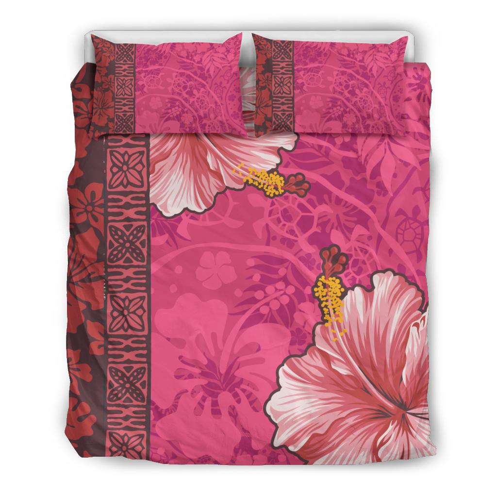 Hawaii Bedding Set - Hawaii Hibiscus Pattern Bedding Set Pink - Polynesian Pride