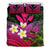 Kanaka Maoli (Hawaiian) Bedding Set, Polynesian Plumeria Banana Leaves Pink Pink - Polynesian Pride