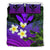 Kanaka Maoli (Hawaiian) Bedding Set, Polynesian Plumeria Banana Leaves Purple Purple - Polynesian Pride