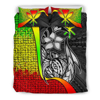 Polynesian Bedding Set - Hawaii Duvet Cover Set Reggae - Turtle with Hook - Polynesian Pride