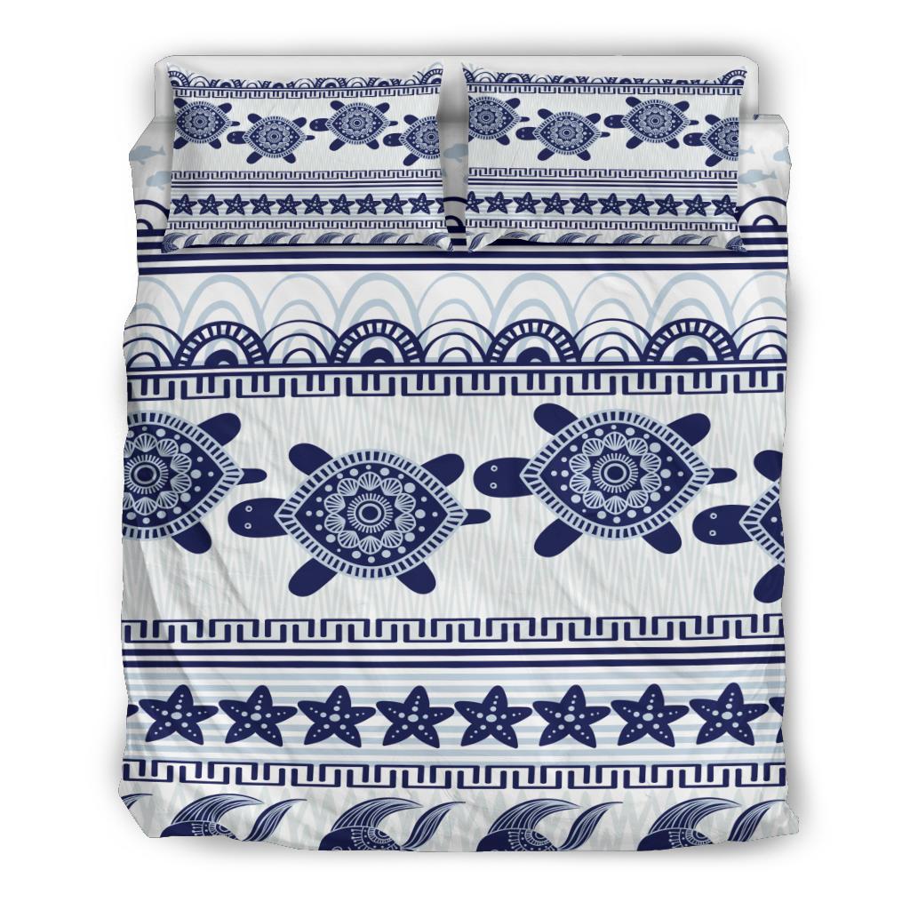 Hawaii Turtle Pattern Bedding Set AH White - Polynesian Pride