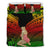 Hawaii Polynesian Hula Girl Wearing Plumeria Bedding Set Reggae Black - Polynesian Pride