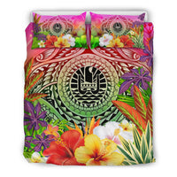 Tahiti Polynesian Bedding Set - Manta Ray Tropical Flowers - Polynesian Pride